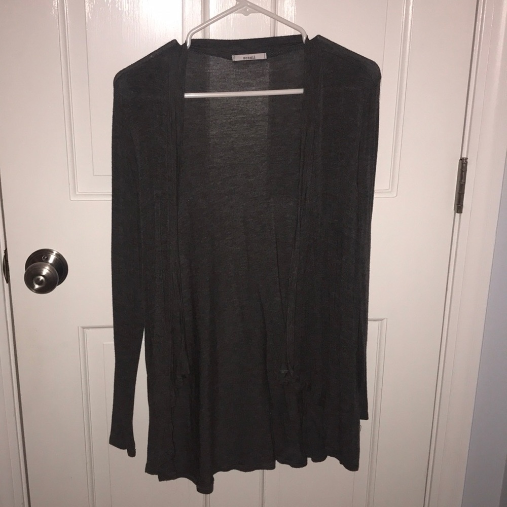 Grey, long sleeved cardigan, size small